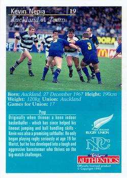 1995 Card Crazy Authentics Rugby Union NPC Superstars #19 Kevin Nepia Back